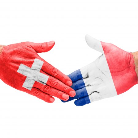 Handshake Schweiz und Frankreich